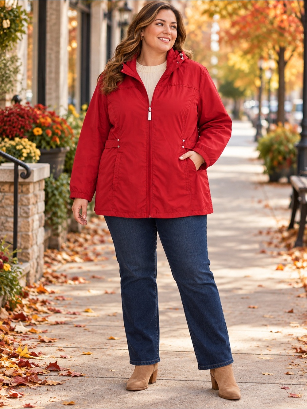 Jones New York Red Zip-Front Jacket — Women’s XXL